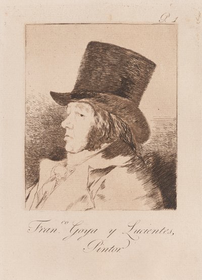 Portrét umělce, konec 18.-začátek 19 století (tisk) od Francisco de Goya