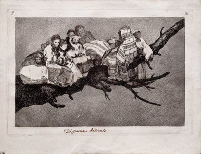 Ridiculous Folly ze série Los Disparates Follies, 1815-1819 od Francisco de Goya