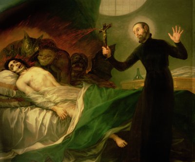 Sv. František Borgia (1510-72) Pomoc umírajícímu nekajícnému, 1795 od Francisco de Goya