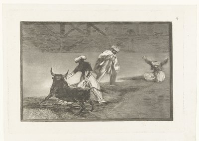 Toreadoři v aréně Kapské otro encerrado Býčí zápasy (název seriálu) La Tauromaquia (název série) od Francisco de Goya