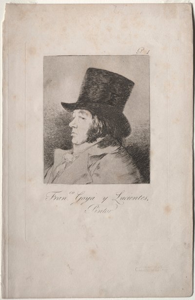 Caprichos: Portrét Goyi. od Francisco de Goya