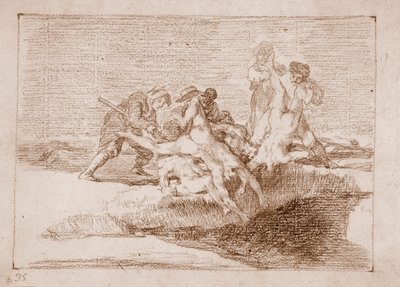 The Disasters of War: Charity (Přípravná kresba od Francisco de Goya