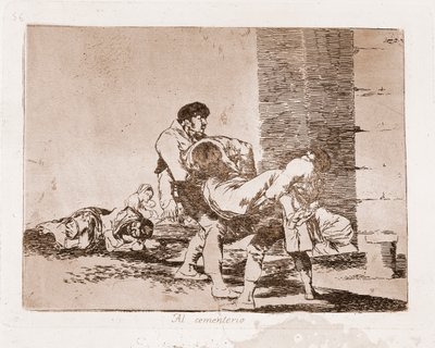 The Disasters of War: In the hřbitov (rytina po přípravné kresbě od Francisco de Goya