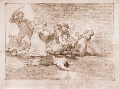 The Disasters of War: Neslavný zisk (kresba od Francisco de Goya