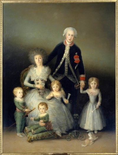 Vévoda z Osuny, Pedro de Alcantara a jeho rodina. Obraz Francisco de Goya y Lucientes (1746-1828). 1788. Ne. 2,25x1,74 m Madrid. Musee du Prado. - Portrét vévody z Osuny Pedra Teleze Girona (1755-1807); jeho manželka, hraběnka-vévodkyně z od Francisco de Goya
