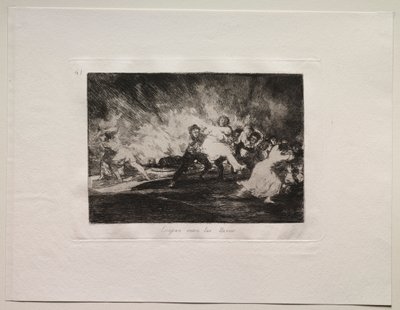 The Horrors of War: They Escape Through the Flames. od Francisco de Goya