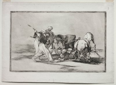 Maurové se usadili ve Španělsku, vzdali se pověr Koránu, přijali toto umění lovu a kopili býka na otevřeném prostranství od Francisco de Goya