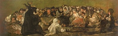 Čarodějnický sabat nebo Velký kozel, (jeden z Černých obrazů), kolem 1821-23 od Francisco de Goya