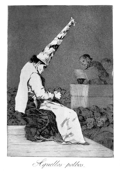 Ty zrnka prachu, mrzák Perrico, 1799 od Francisco de Goya