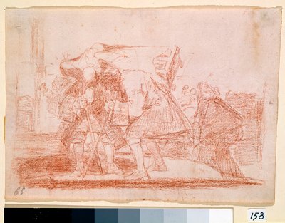 War Destres: „“ Toto není méně““ Antiklerikální tisk na kultu svatých ikon. Přípravná kresba červenou tužkou pro lept Francisco de Goya y Lucientes (1746-1828). 1810-1812. Madrid. Muzeum Prado od Francisco de Goya