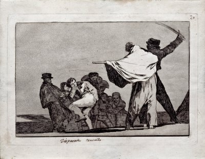 Dobře známá pošetilost ze série Los Disparates Follies, 1815-1819 od Francisco de Goya