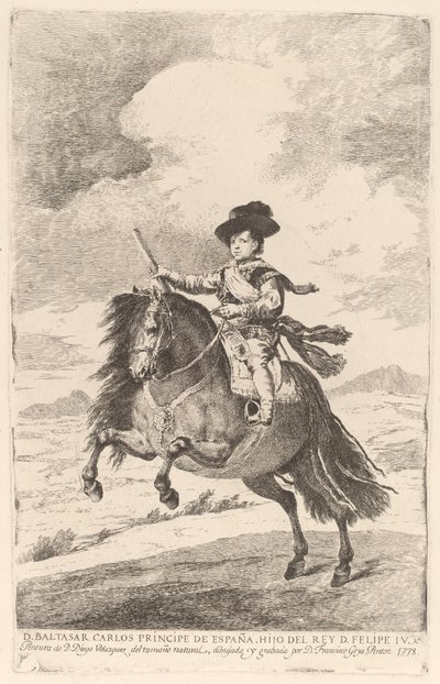 Baltasar Carlos od Francisco de Goya after Diego Velázquez