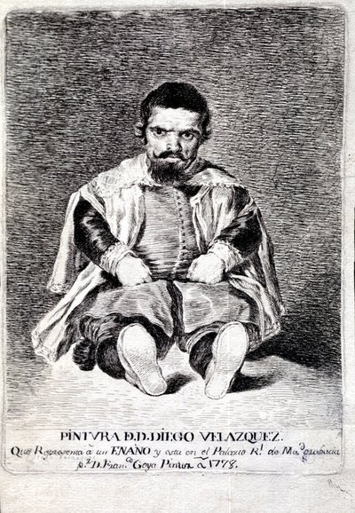 Trpaslík, Sebastián de Morra, u soudu Felipe IV od Francisco de Goya