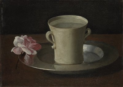 Šálek vody a růže, kolem roku 1630 od Francisco de Zurbaran