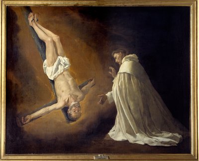 Zjevení sv. Petra ukřižuje sv. Petru Nolasque (1189-1256) Obraz Francisco de Zurbaran (1598-1664) (mimo jiné) 1629 Ne. 1,79x2,23 m Madrid, Musee du Prado od Francisco de Zurbaran