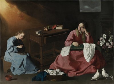 Kristus a Panna v domě v Nazaretu, kolem roku 1640 od Francisco de Zurbaran