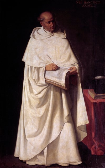 Portrét Francisca Zumela (asi 1540-1607), španělského řeholníka Řádu Merci (mercedar nebo mercedario) a teologa Malba Francisca de Zurbaran (1598-1664) Madrid 17. století, Prado Museum od Francisco de Zurbaran