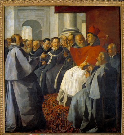 Saint Bonaventura (San Bonaventura da Bagnoregio) (1221-1274) na koncilu v Lyonu v roce 1274 Obraz Francisco de Zurbaran (1598-1664) od Francisco de Zurbaran