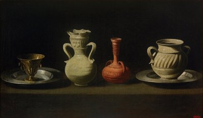 Zátiší se čtyřmi nádobami od Francisco de Zurbaran