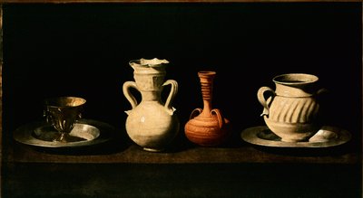 Zátiší Džbány, hrnce. Obraz Francisco de Zurbaran (1598-1664) 1633 Ne. 46x84 cm Madrid, muzeum Prado od Francisco de Zurbaran