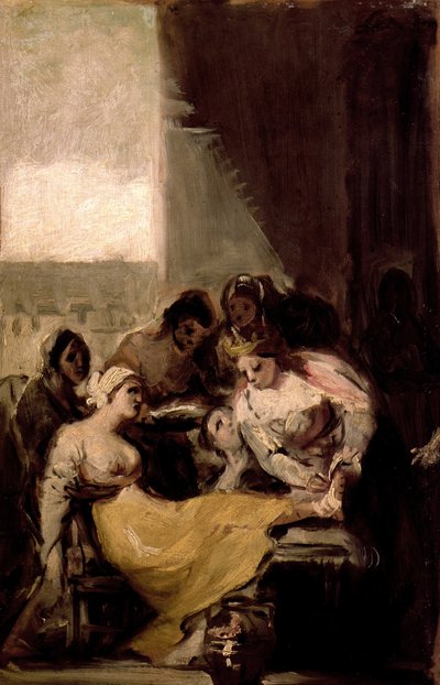 Svatá Isabela z Portugalska léčí rány nemocné ženy od Francisco de Goya