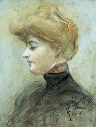 Hlava blonďaté ženy, kolem roku 1895 od Franciszek Zmurko