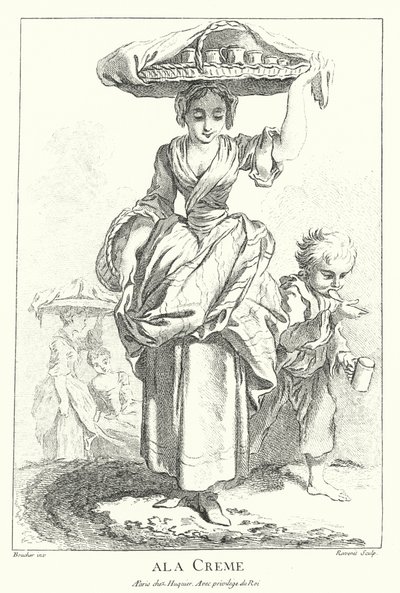 Prodejce krému (rytí) od Francois (after) Boucher