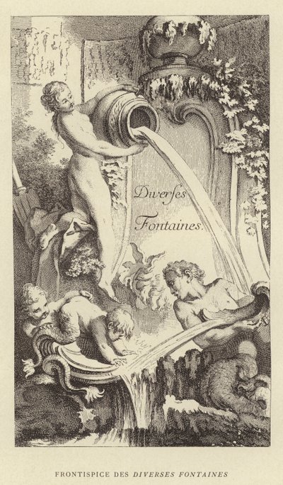 Frontispis Diverses Fontaines (rytina) od Francois (after) Boucher