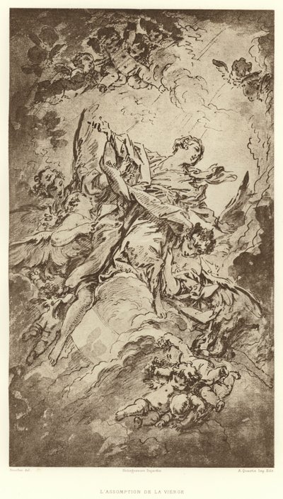 Nanebevzetí Panny Marie (rytina) od Francois (after) Boucher