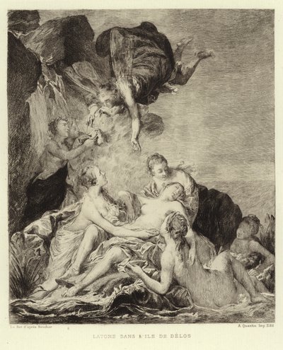 Latona na ostrově Delos (rytina) od Francois (after) Boucher