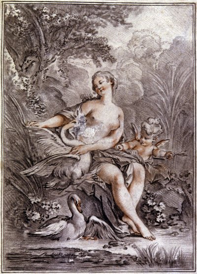 Leda a labuť od Francois (after) Boucher