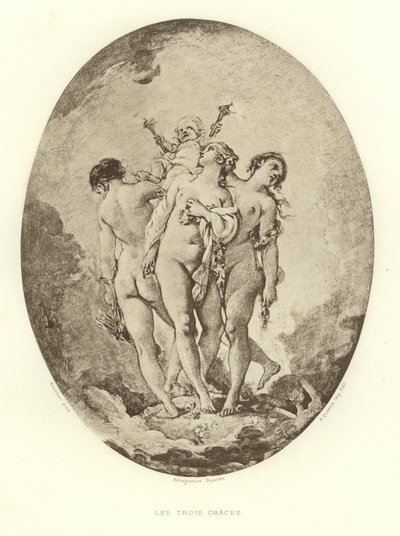 Tři Grácie (rytina) od Francois (after) Boucher