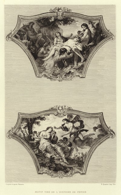 Motiv převzat z příběhu Psyche (rytina) od Francois (after) Boucher