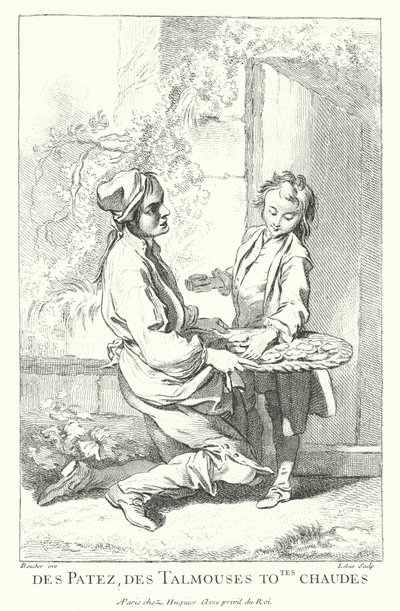 Prodejce pečiva (rytina) od Francois (after) Boucher