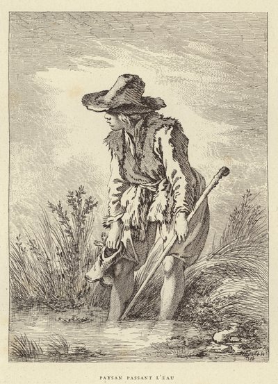 Sedlák kolem vody (rytina) od Francois (after) Boucher