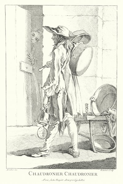 Prodejce hrnců a pánví (rytí) od Francois (after) Boucher