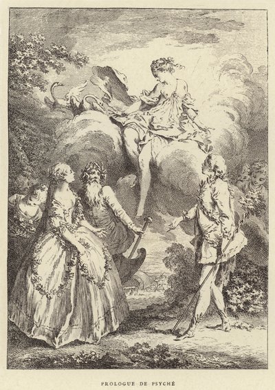 Prologue de Psyche (rytina) od Francois (after) Boucher