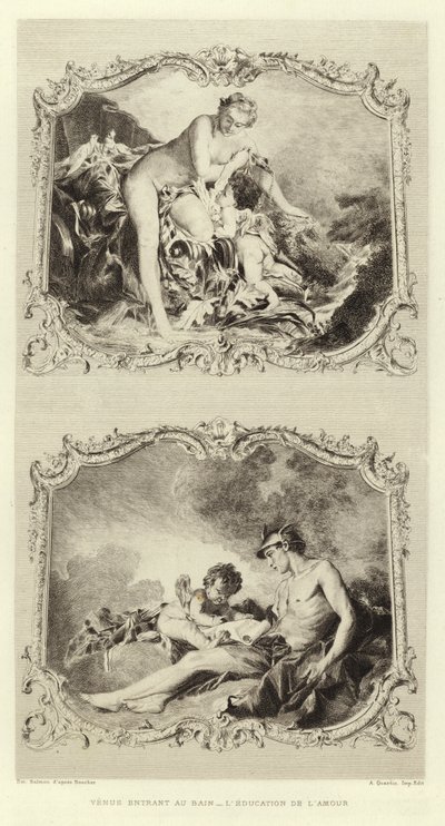 Vstup Venuše do vany, Výchova k lásce (rytina) od Francois (after) Boucher