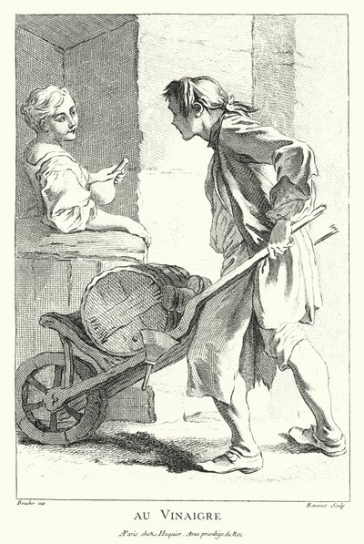 Prodavač octa (rytina) od Francois (after) Boucher