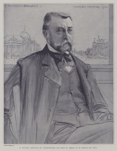 Joseph-Antoine Bouvard , francouzský architekt a správce (litho) od Francois (after) Flameng