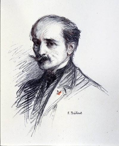 Portrét Edmonda Rostanda. (1868-1918) Kresba Thévenot François (1856-1943). od Francois (after) Thevenot