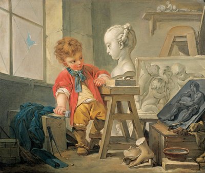 Alegorie soch (olej na plátně) od Francois (and studio) Boucher