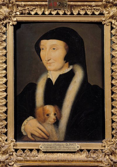 Portrét Margarity Angoulemské (1492-1549) královny Navarry, sestry Františka I. Obraz připisovaný Francoisi Clouetovi (1515-1572). Slunce 16. století. 0,31 x 0,24 m Chantilly, muzeum Conde od Francois (attr. to) Clouet