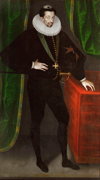 Francouzský král Jindřich III., poslední král z rodu Valois, třetí syn Kateřiny Medicejské (malba na plátně) od Francois (attr.to) Quesnel