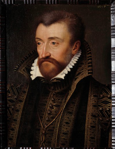 Portrét Antoina de Bourbon, vévody z Vendome (1518-1562), otce krále Jindřicha IV. Obraz školy Francoise Cloueta (1515-1572) 1560 Ne. 0,31x0,23 m Pau, zámecké muzeum - Portrét Antoina de Bourbon, vévody z Vendome (1518-1562), otce od Francois (school of) Clouet