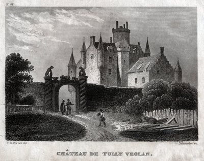 Hrad Craighall. (Rytina, cca 1830) od Francois Alexandre (after) Pernot