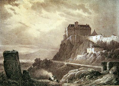 Zámek Stirling, vyrytý Villeneuvem od Francois Alexandre Pernot