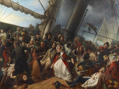 Mořská nemoc na anglické Corvette od François Auguste Biard