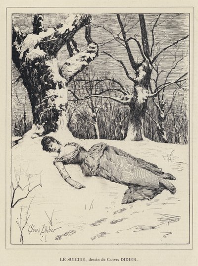 Sebevražda (litho) od Francois Auguste Didier Clovis