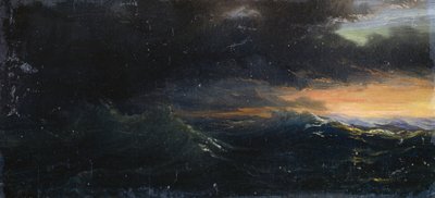 Západ slunce na rozbouřeném moři od Francois Barry